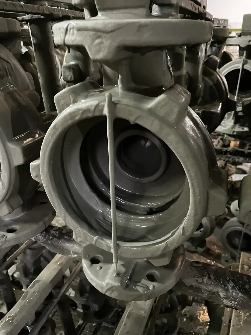 As-poured, gating still attached
